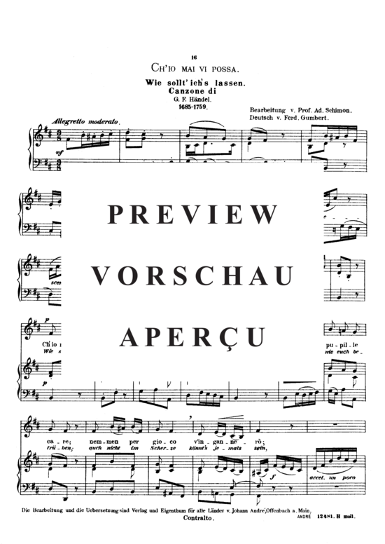 Product gallery: Page 2 of 6 Ch'io mai vi possa, Schimon Adolph, Low Voice and Piano