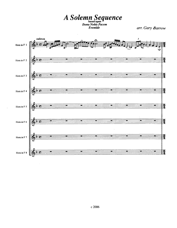 Produktgalerie: Seite 1 von 11 A Solemn Sequence - Dona Nobis Pacem, , Horn Oktett