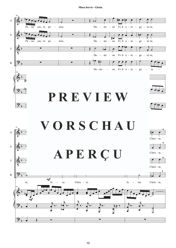 Produktgalerie: Seite 11 von 11 Missa Brevis in D-Moll, , Gemischter Chor und Orgel