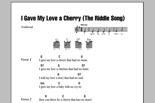 Product picture to: I Gave My Love A Cherry (The Riddle Song)