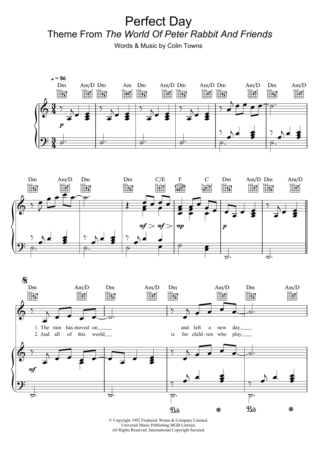 Produktbild zu: Perfect Day (Theme From 'The World Of Peter Rabbit And Friends')