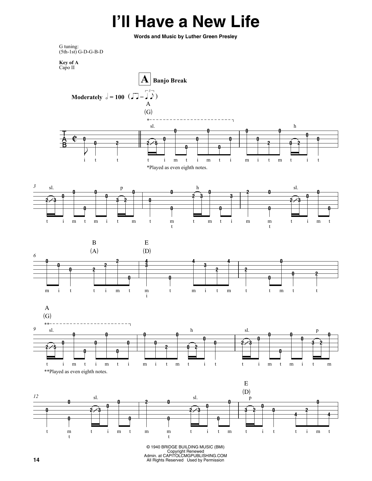 Produktgalerie: Seite 1 von 1 I'll Have A New Life, Luther Green Presley, Banjo