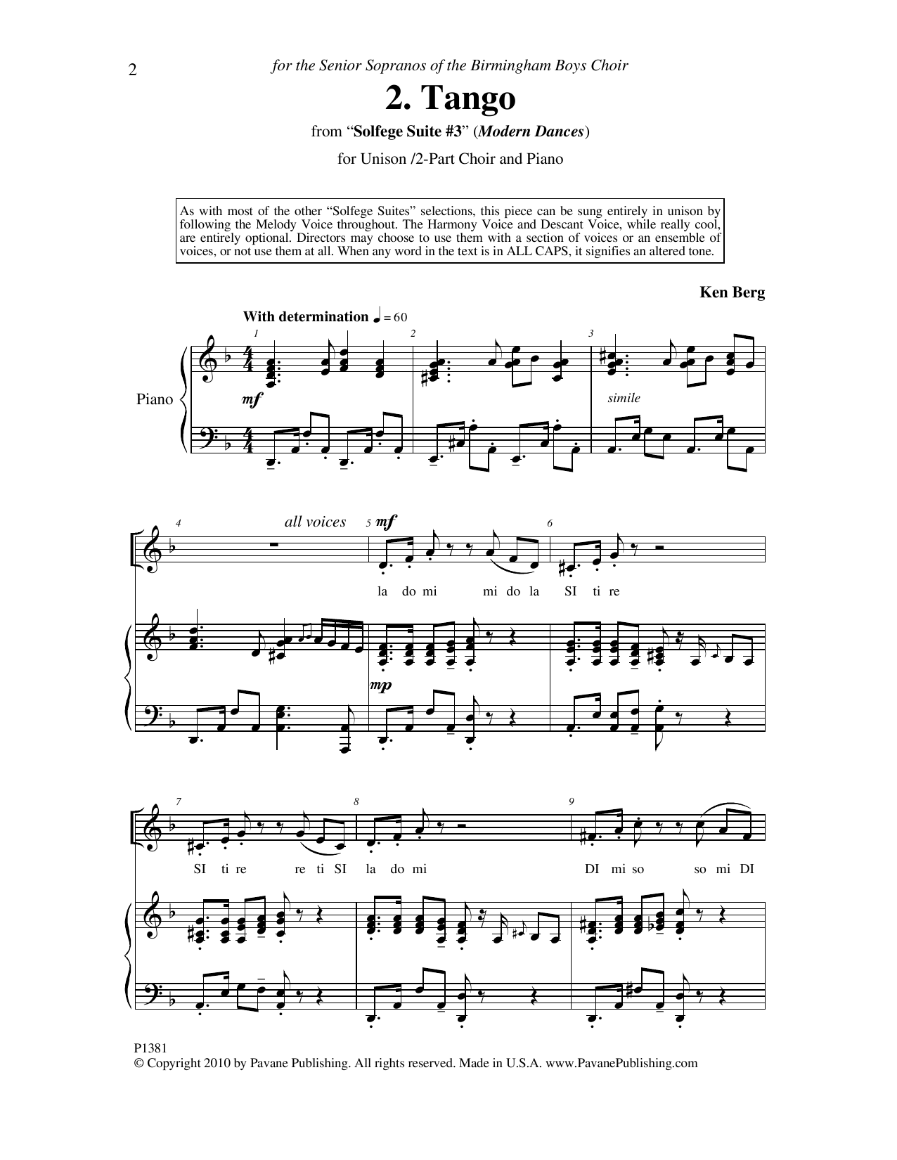 Produktbild zu: Tango (from "Solfege Suite #3")