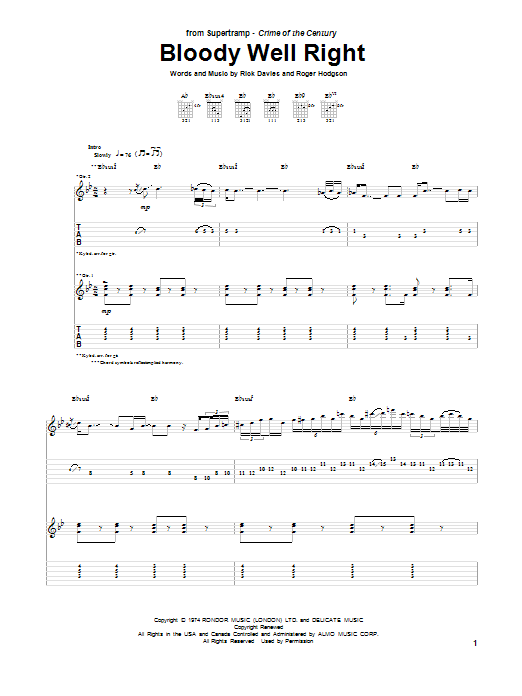 Product gallery: Page 1 of 1 Bloody Well Right, Supertramp