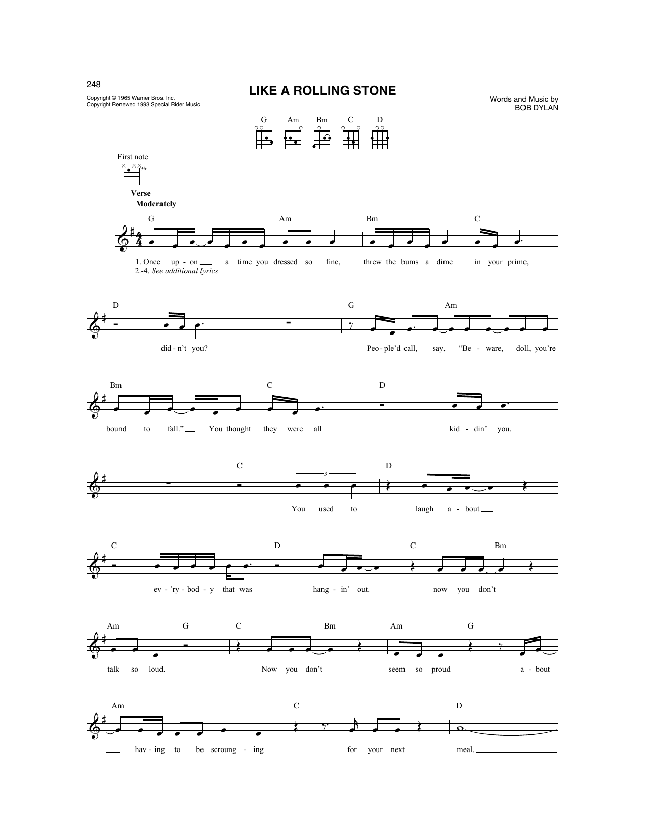 Produktgalerie: Seite 1 von 1 Like A Rolling Stone, Bob Dylan