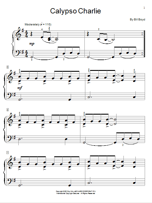 Produktgalerie: Seite 1 von 1 Calypso Charlie, Bill Boyd, Klavier
