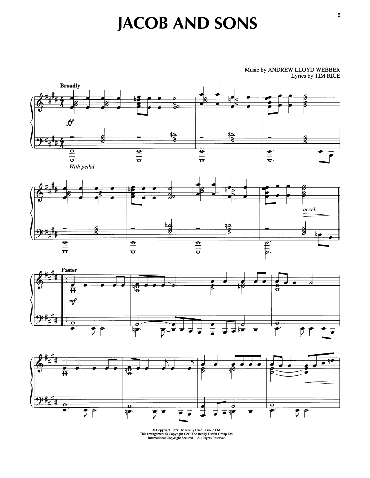 Produktgalerie: Seite 1 von 1 Jacob And Sons (from Joseph And The Amazing Technicolor Dreamcoat), Tim Rice, Klavier