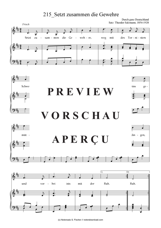 Product gallery: Page 2 of 3 Setzt zusammen die Gewehre , , Piano and Voice