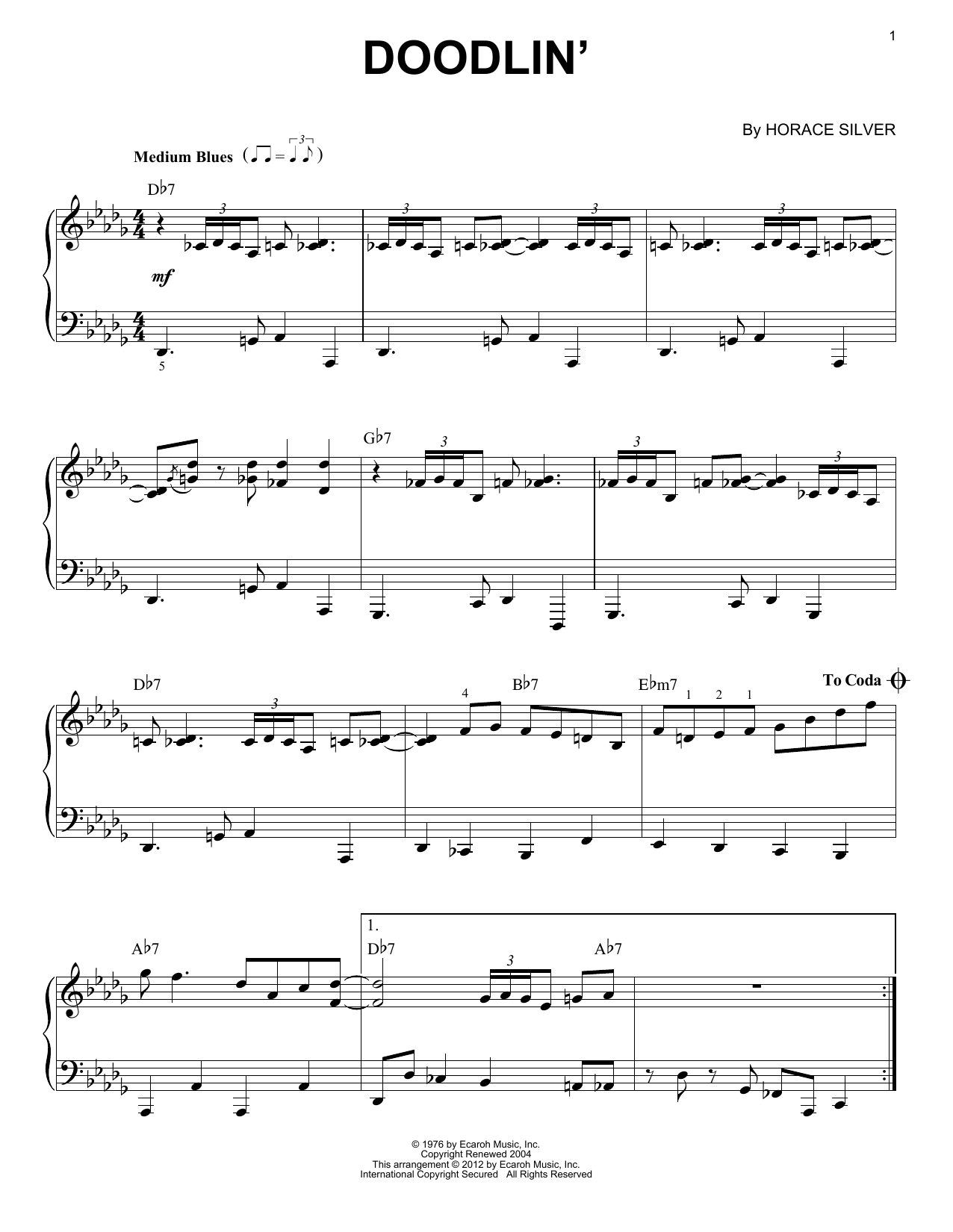 Produktbild zu:  Doodlin' - Horace Silver