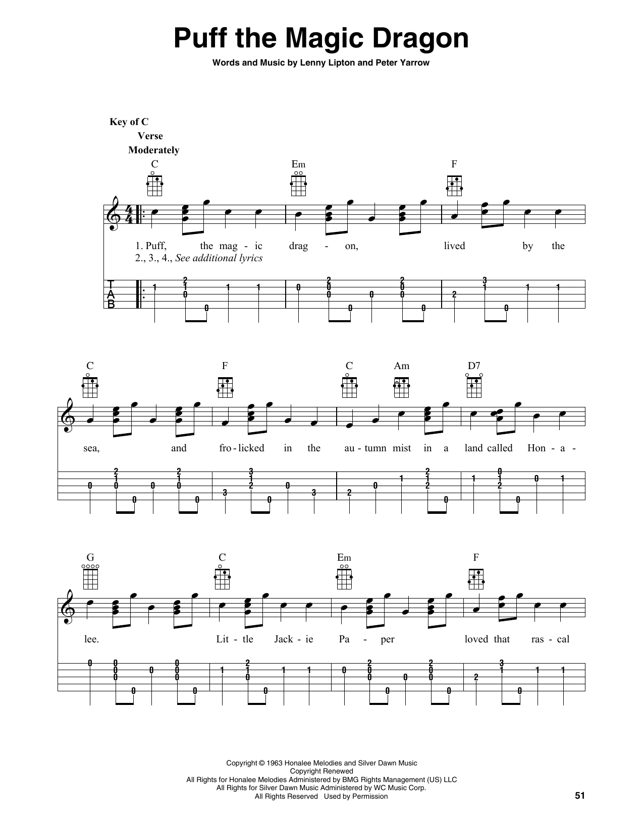 Product gallery: Page 1 of 1 Puff The Magic Dragon (arr. Fred Sokolow), Peter, Paul & Mary