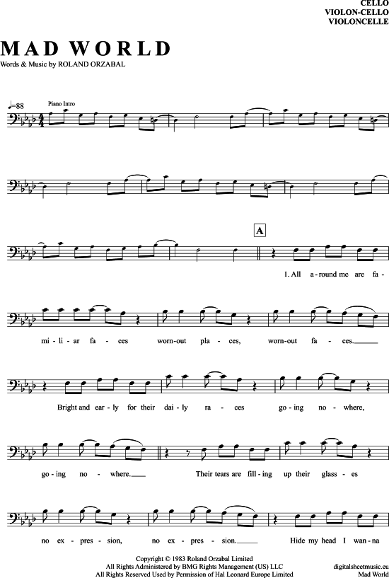 Produktbild zu: Mad World Michael Andrews/Gary Jules