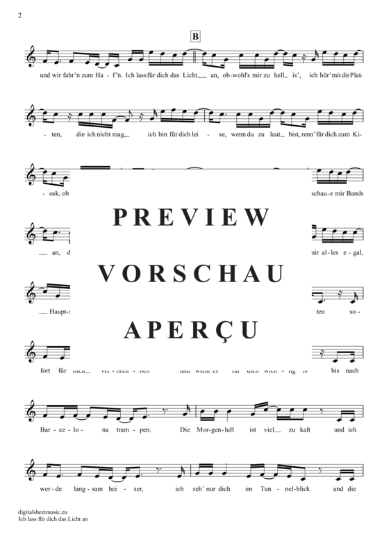 gallery: Ich Lass Für Dich Das Licht An , Revolverheld, (Trompete in B)