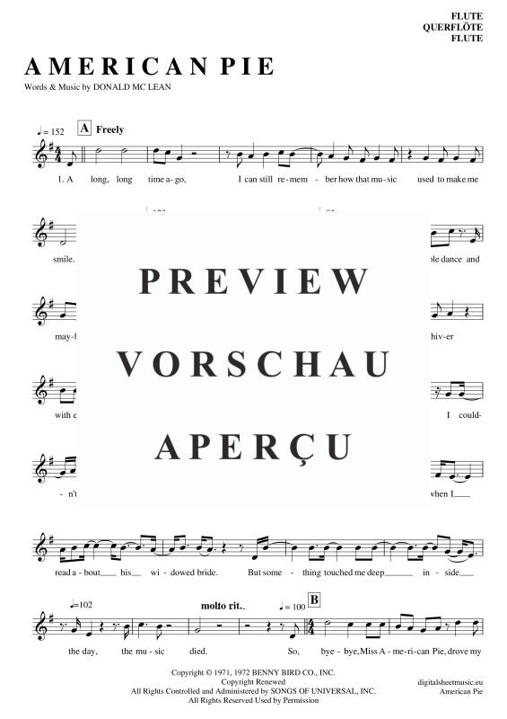 Product gallery: Page 2 of 8 American Pie , Mc Lean, Don, (transverse flute)