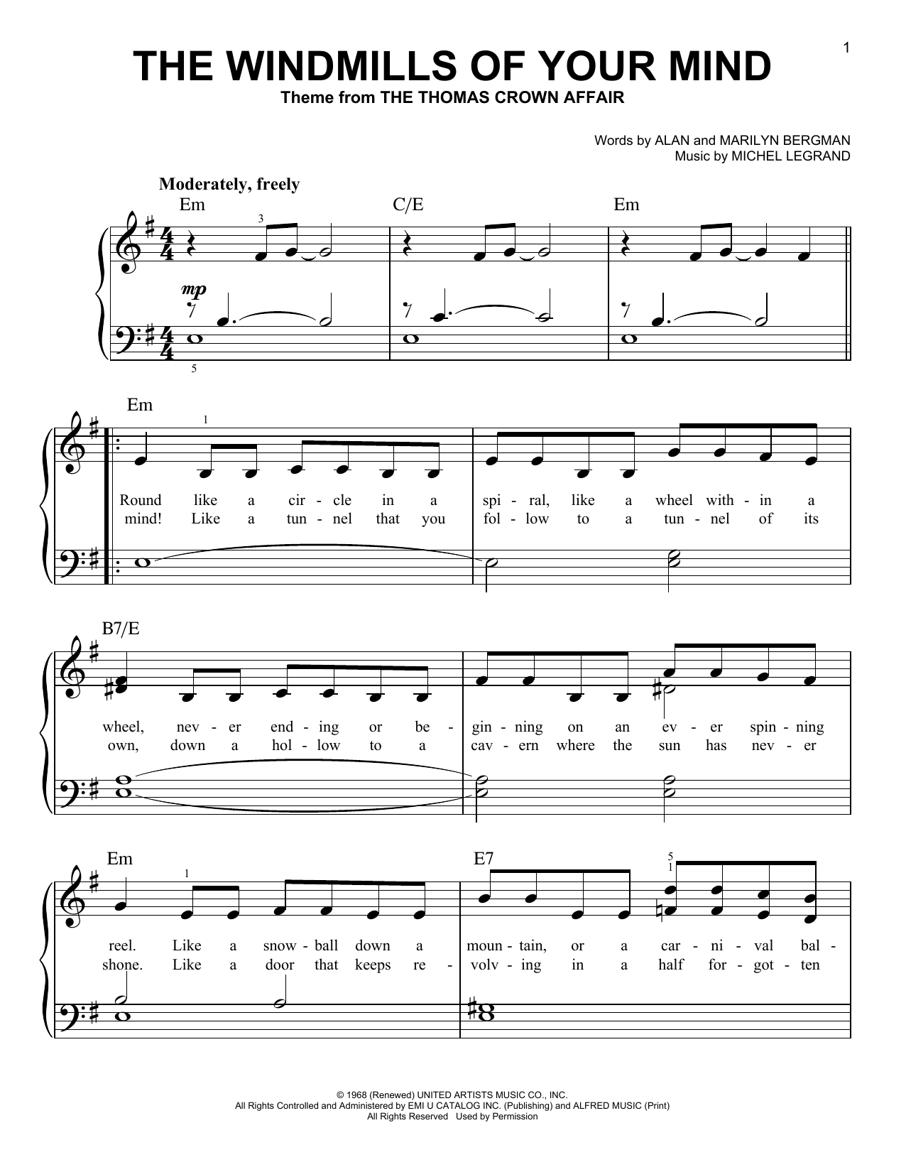 Produktbild zu:  The Windmills Of Your Mind - Michel LeGrand