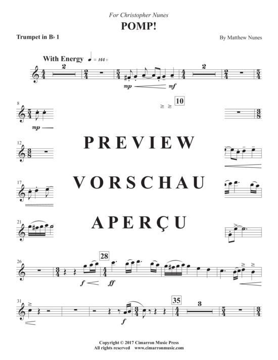 Product gallery: Page 19 of 21 Pomp! , , (Brass Ensemble 4x trumpet, 4x horn, 3x trombones, 2x euphonium + 2x tuba)