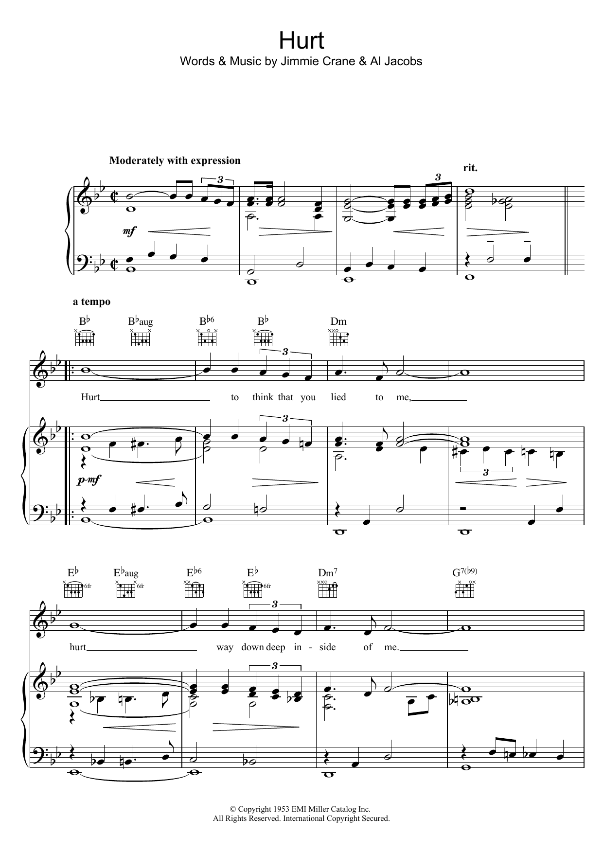Produktgalerie: Seite 1 von 1 Hurt, Elvis Presley, Gesang, Gitarre, Klavier