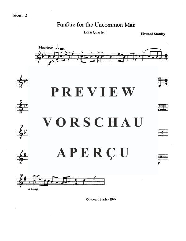 Produktgalerie: Seite 6 von 8 Fanfare For An Uncommon Man, , Horn Quartett