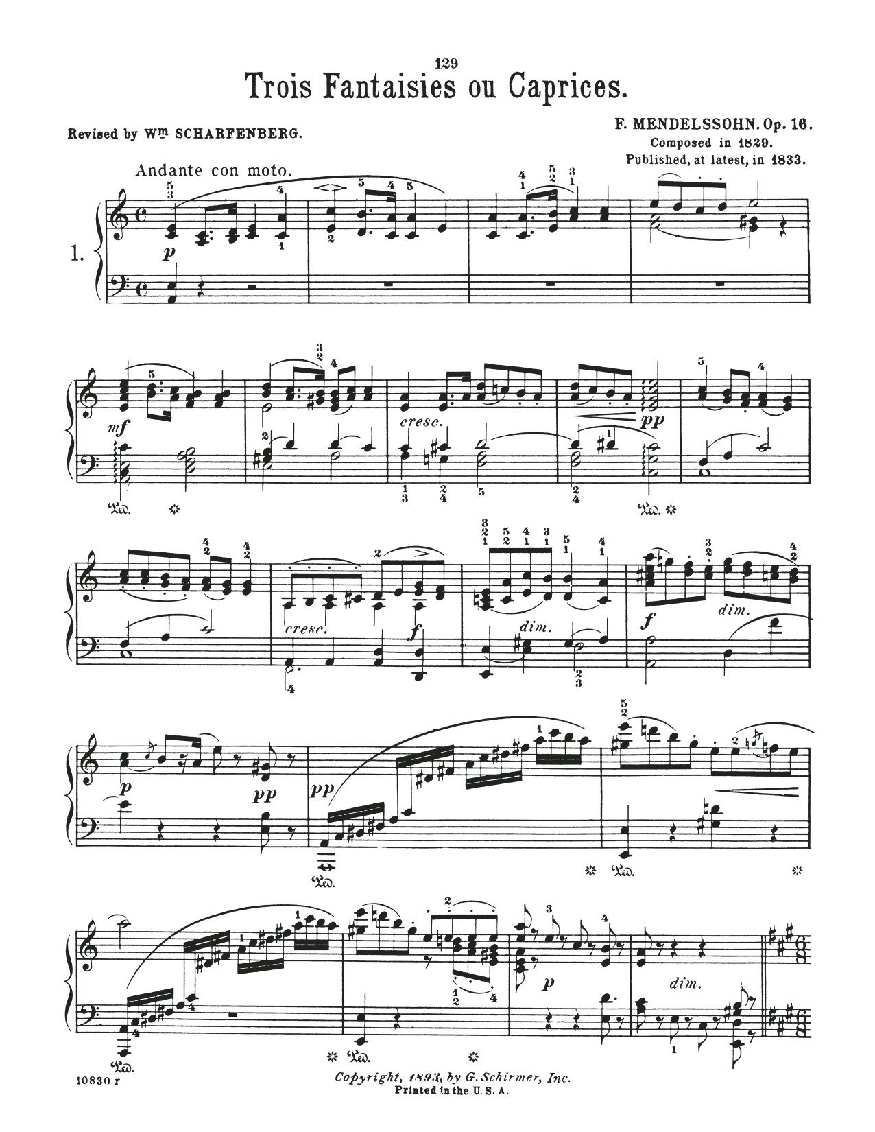 Product picture to: Fantasia In A Minor, Op. 16, No. 1