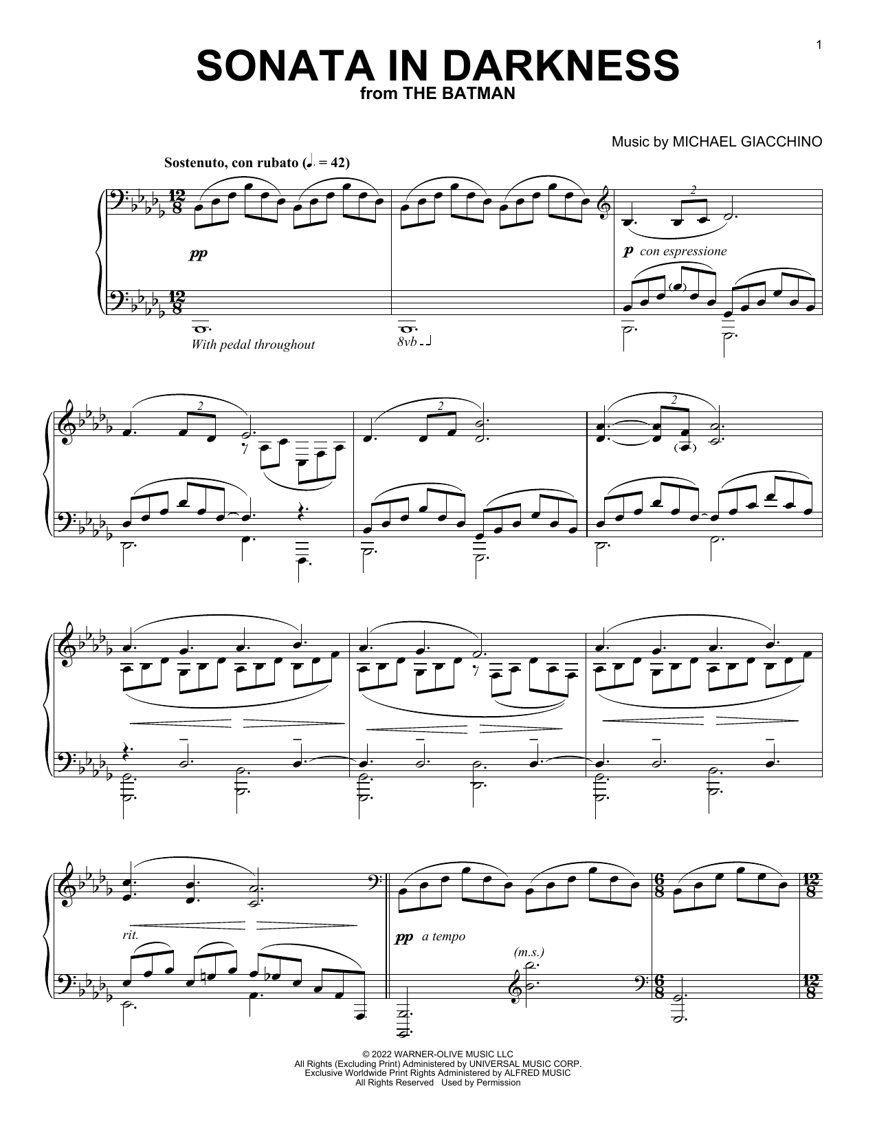 Produktbild zu: Sonata In Darkness (from The Batman)