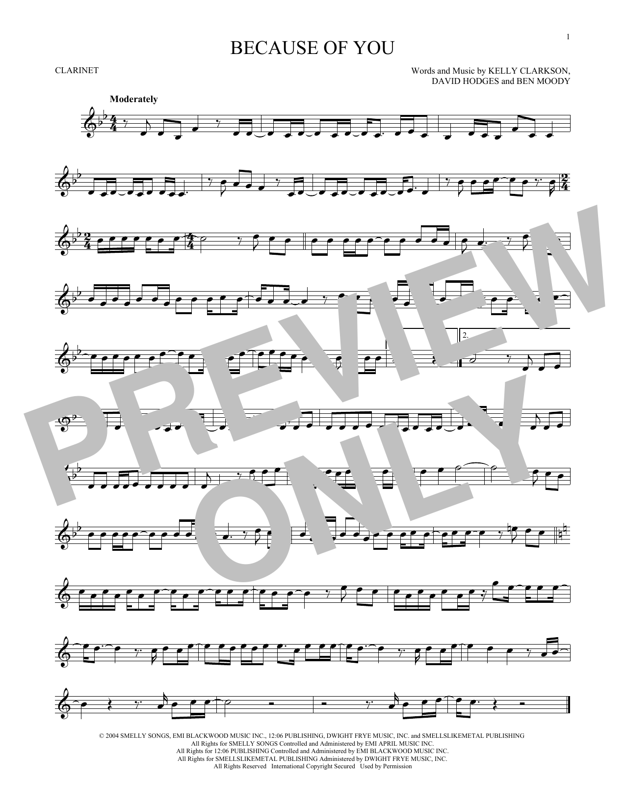 Product gallery: Page 1 of 1 Because Of You, Kelly Clarkson