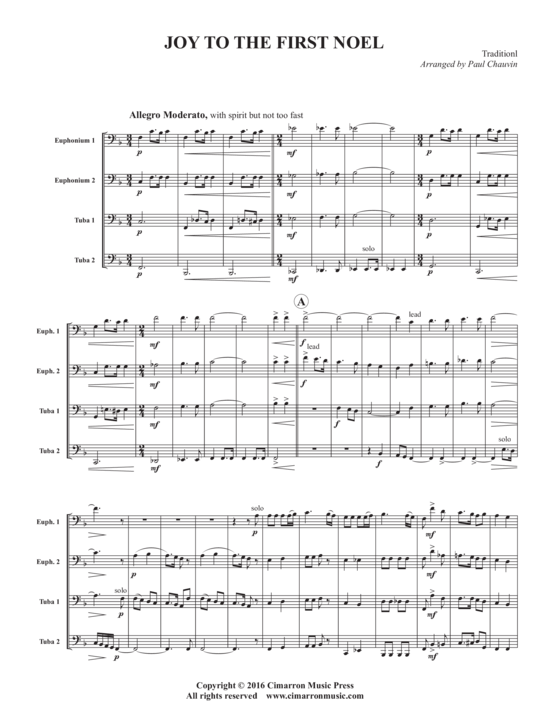 Product picture to: Joy to the First Noel Traditional (arr. Paul Chauvin)