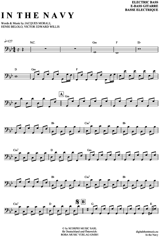 Produktgalerie: Seite 1 von 4 In the navy , Village People, E-Bass