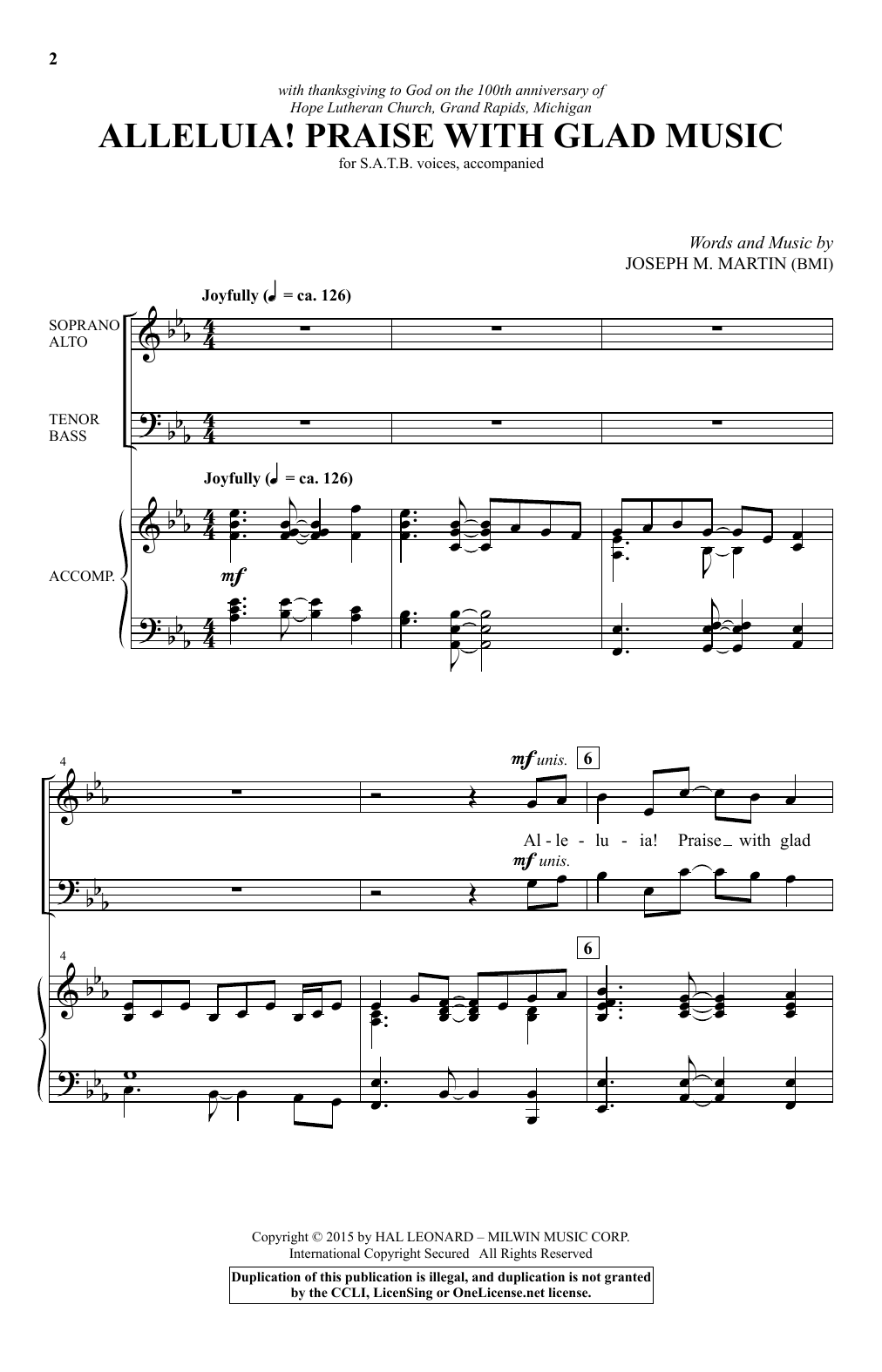 Produktbild zu: Alleluia! Praise With Glad Music