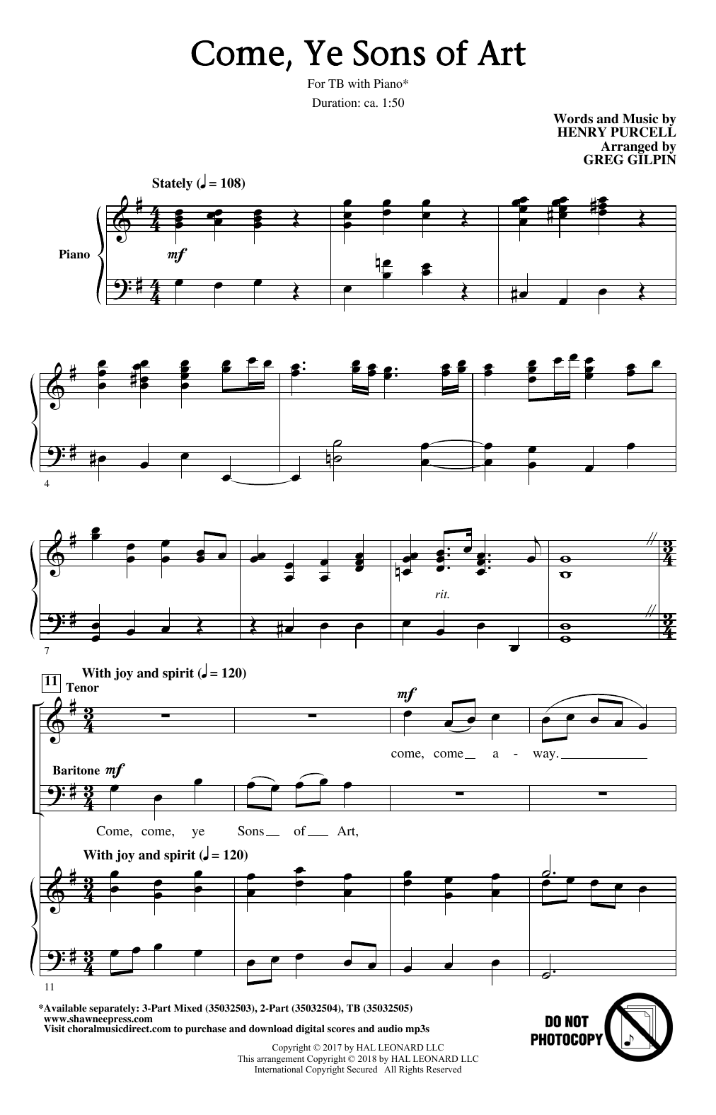 Produktbild zu: Come, Ye Sons Of Art (arr. Greg Gilpin)
