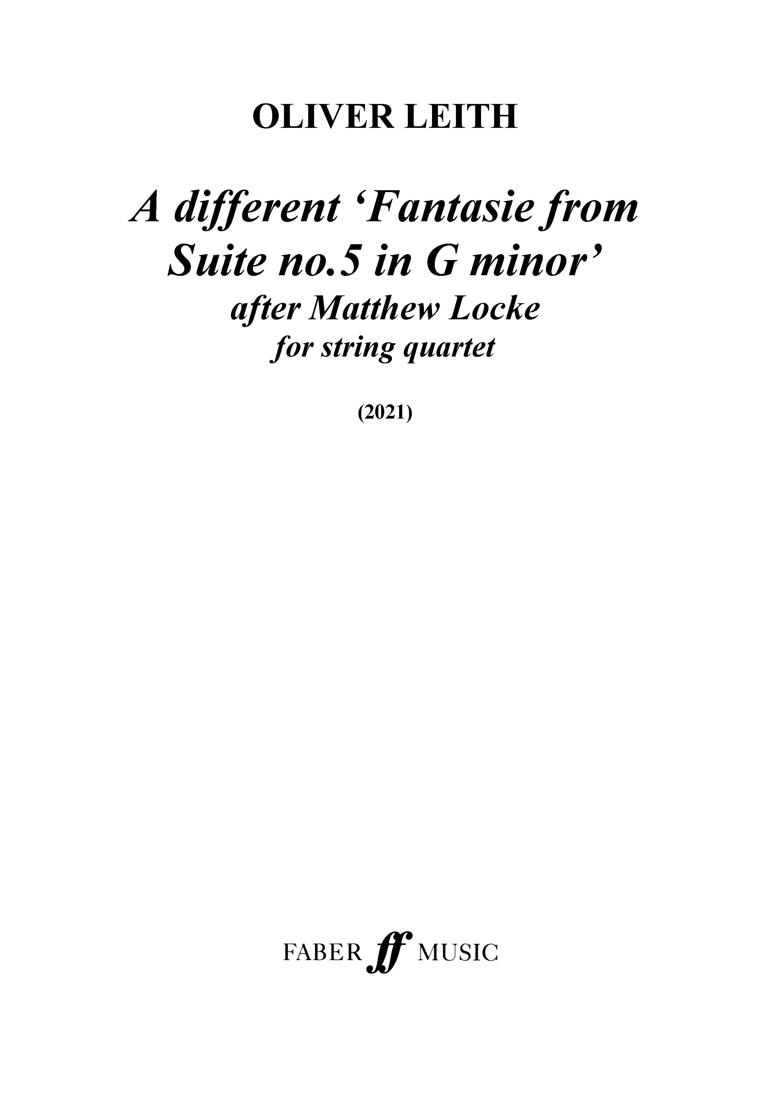 Produktbild zu: A different ‘Fantasie from Suite no.5 in G minor’