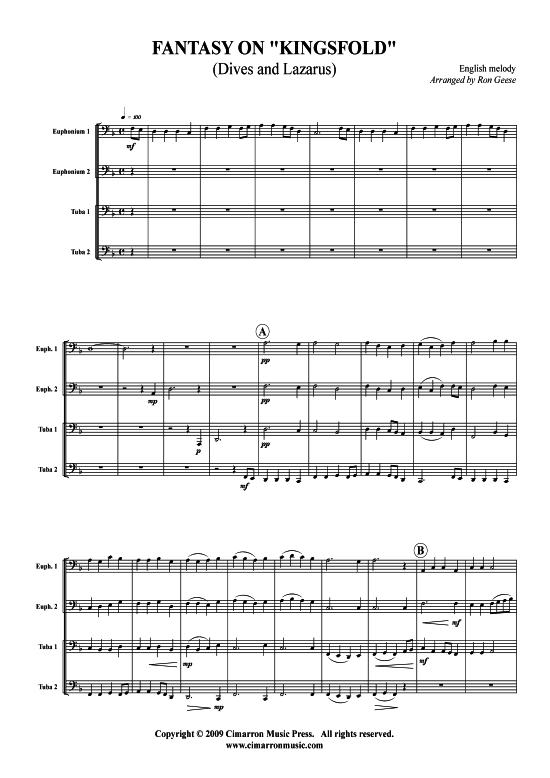 gallery: Fantasy auf Kingsfold , , (Tuba Quartett: 2x Bariton, 2xTuba)