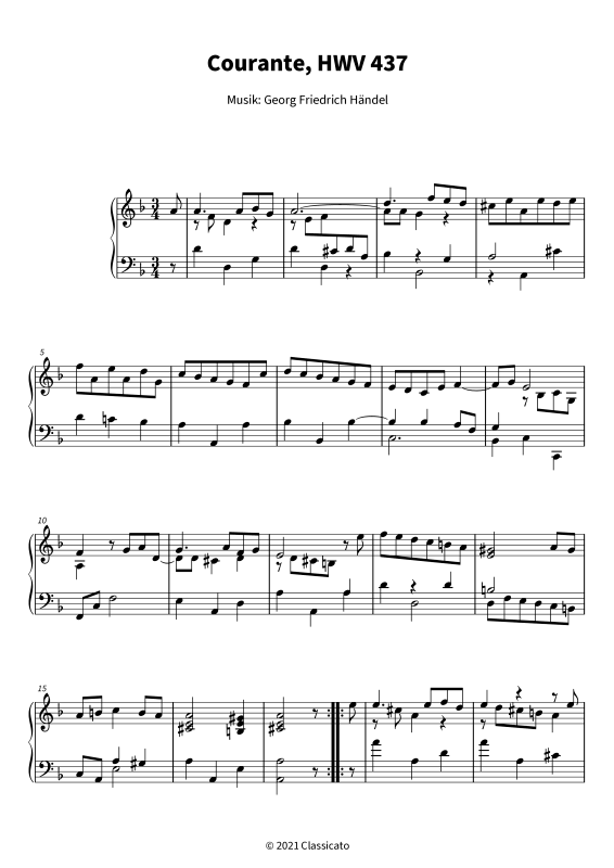 Produktbild zu: Courante - Suite Nr. 4 d-Moll HWV 437Georg Friedrich Händel