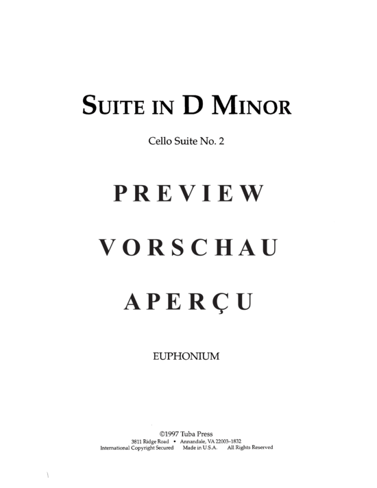 Produktgalerie: Seite 14 von 21 Suite in D minor , , (Euphonium + Tuba)
