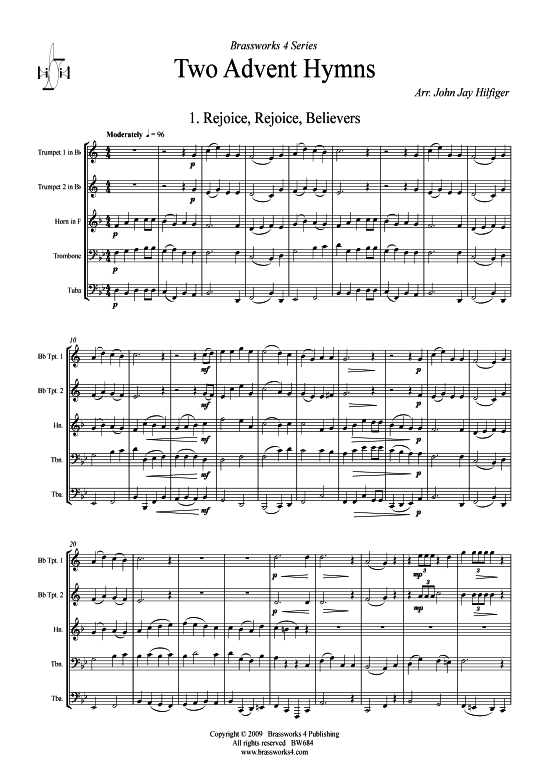 Produktbild zu: 2 Advent Hymns Verschiedene Verfasser