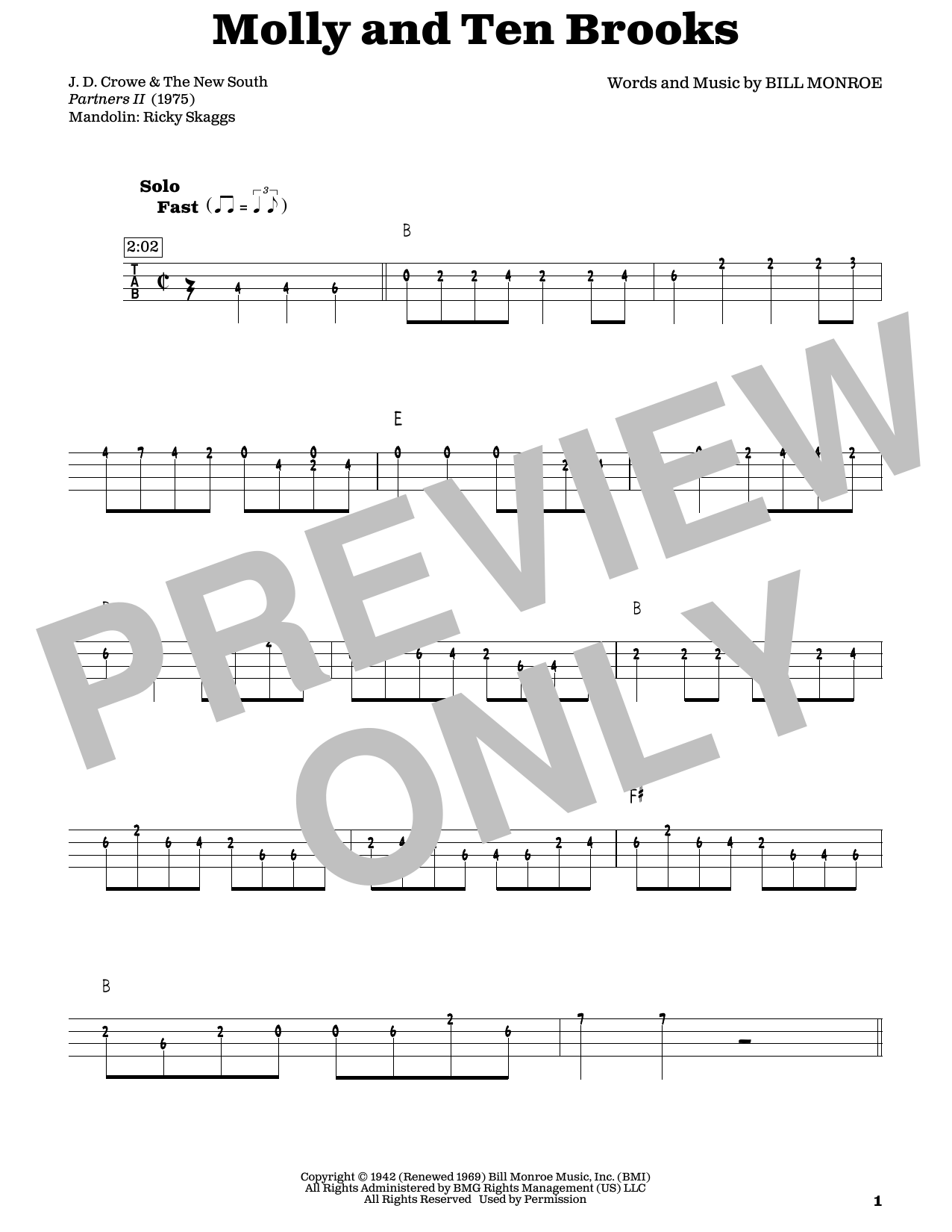 Produktgalerie: Seite 1 von 1 Molly And Tenbrooks (arr. Fred Sokolow), Bill Monroe