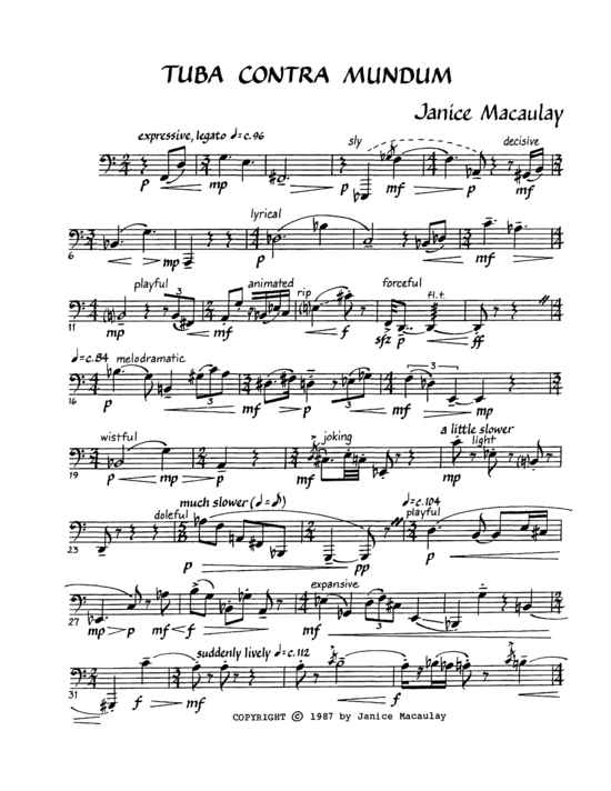 Product picture to: Tuba Contra Mundum Janice Macaulay