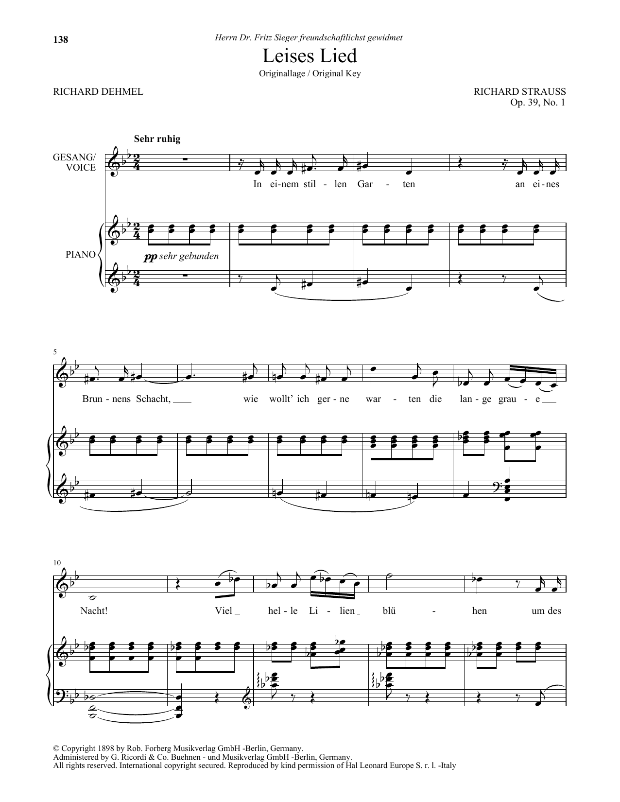 Produktbild zu: Leises Lied (High Voice)