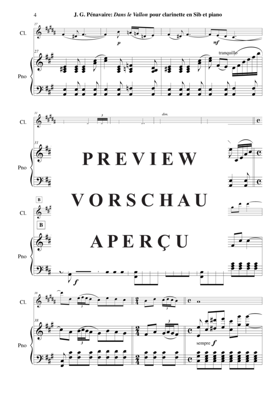 Product gallery: Page 5 of 19 Dans Le Vallon , , (clarinet in Bb + piano)