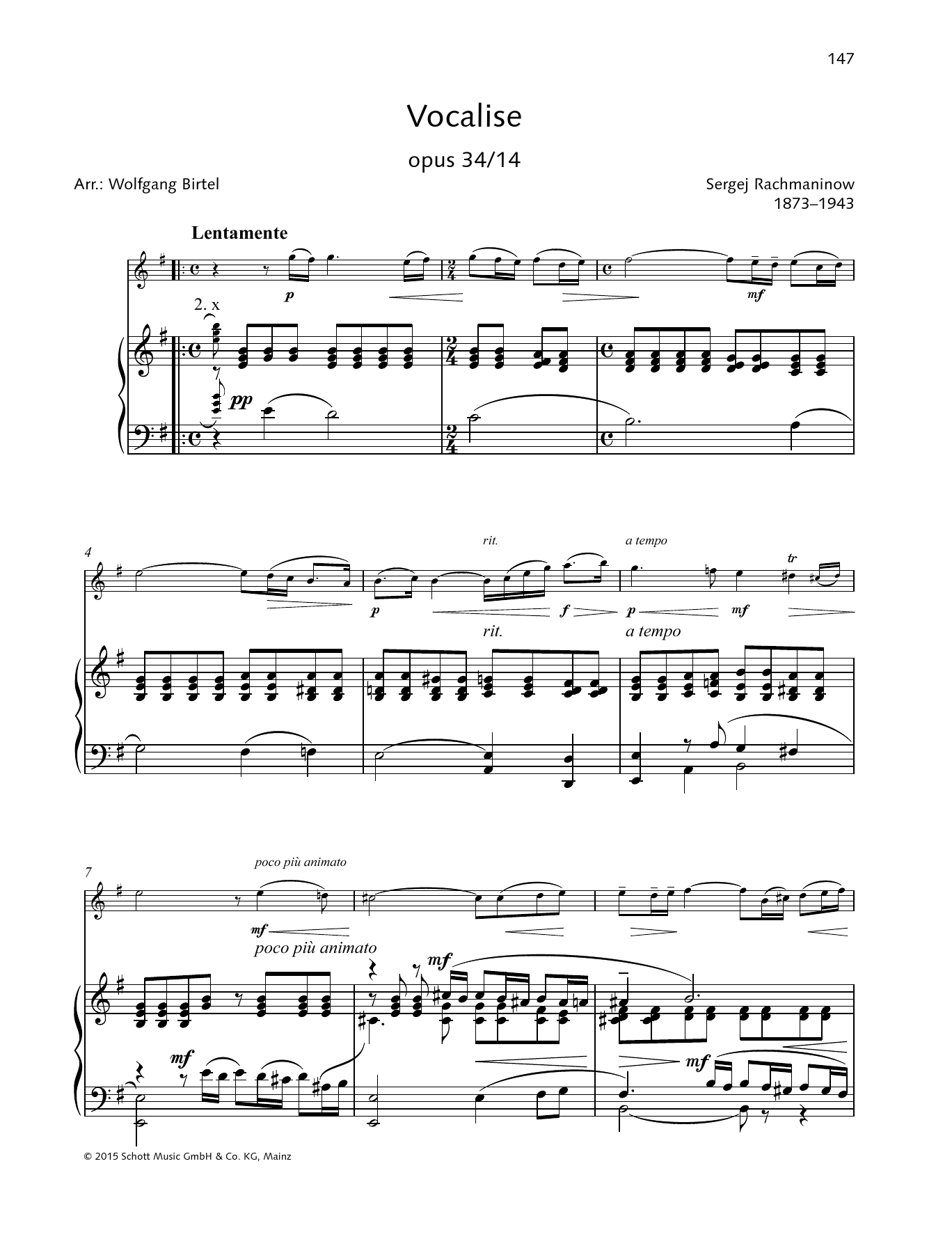 Product gallery: Page 1 of 1 Vocalise, Sergei Rachmaninoff