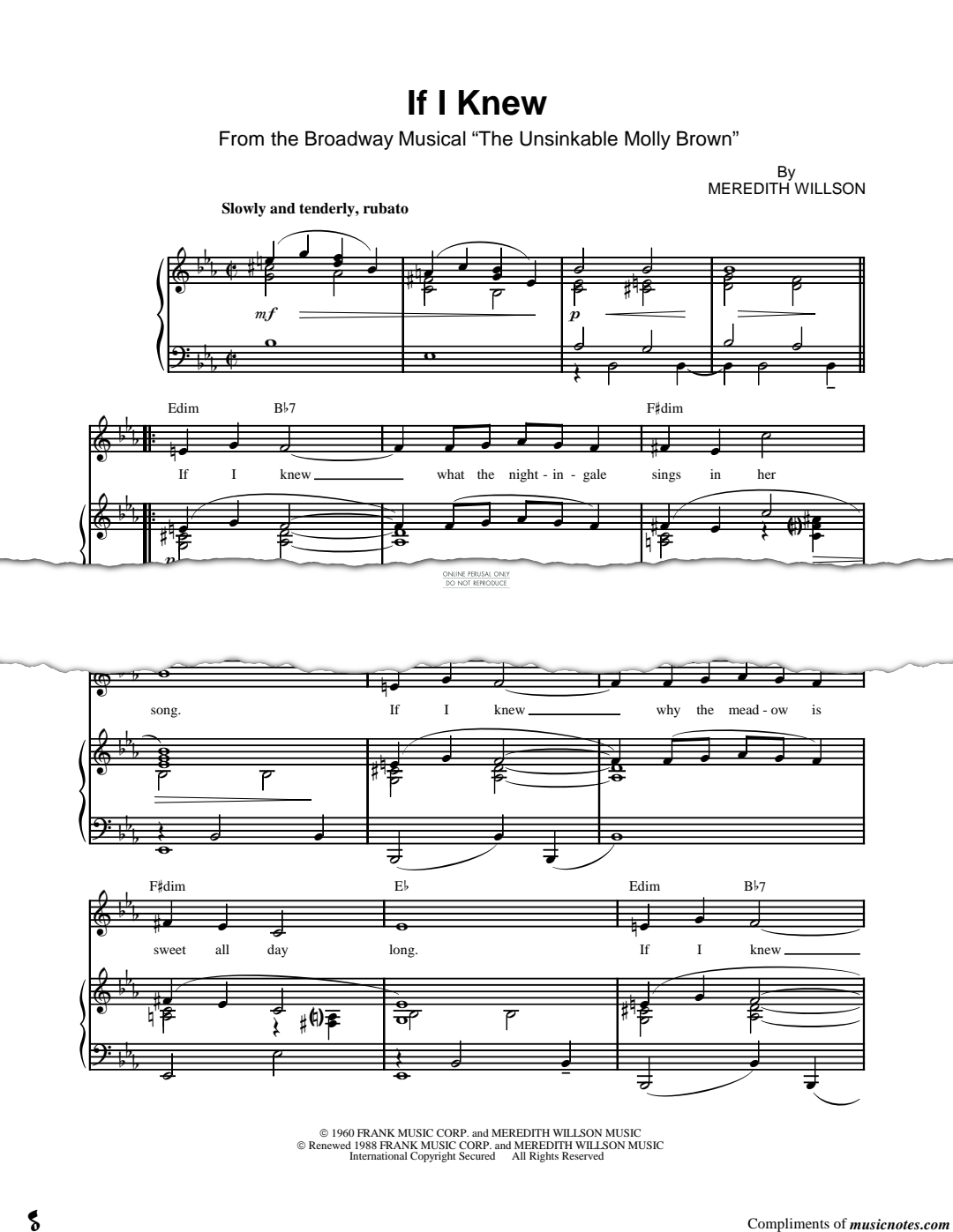 Produktgalerie: Seite 1 von 1 If I Knew, Meredith Willson, Gesang, Klavier