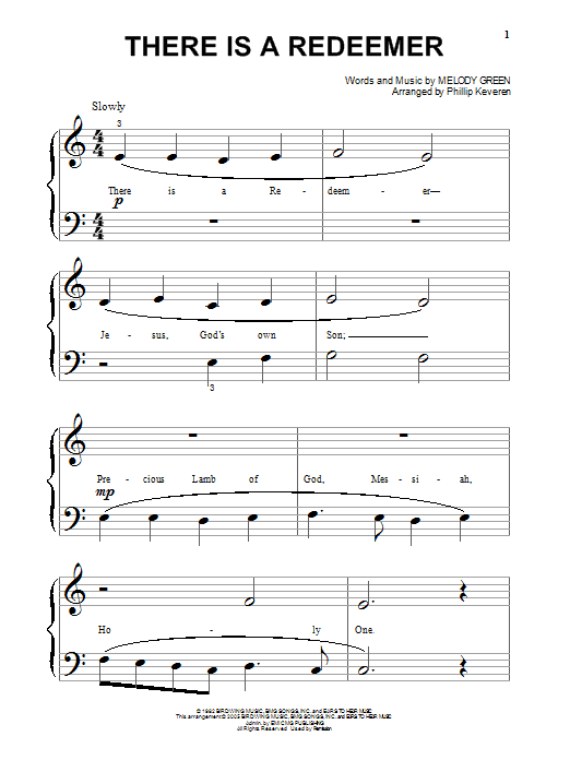 Produktgalerie: Seite 1 von 1 There Is A Redeemer (arr. Phillip Keveren), Keith Green, Klavier