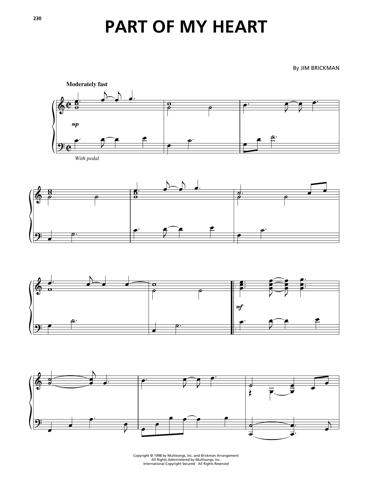 Produktgalerie: Seite 1 von 1 Part Of My Heart, Jim Brickman, Klavier