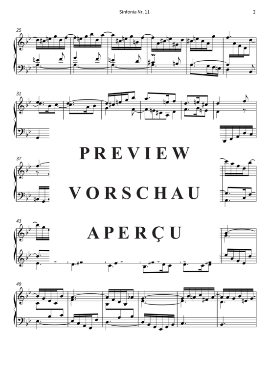 Produktgalerie: Seite 5 von 6 Sinfonia Nr. 11 - BWV 797 , , Klavier Solo