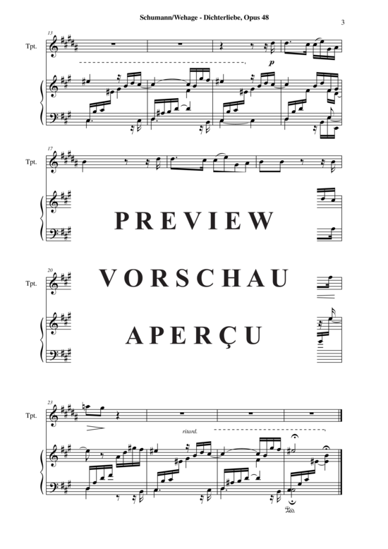 Produktgalerie: Seite 4 von 21 Dichterliebe, Opus 48 , , (Trompete in B + Klavier)