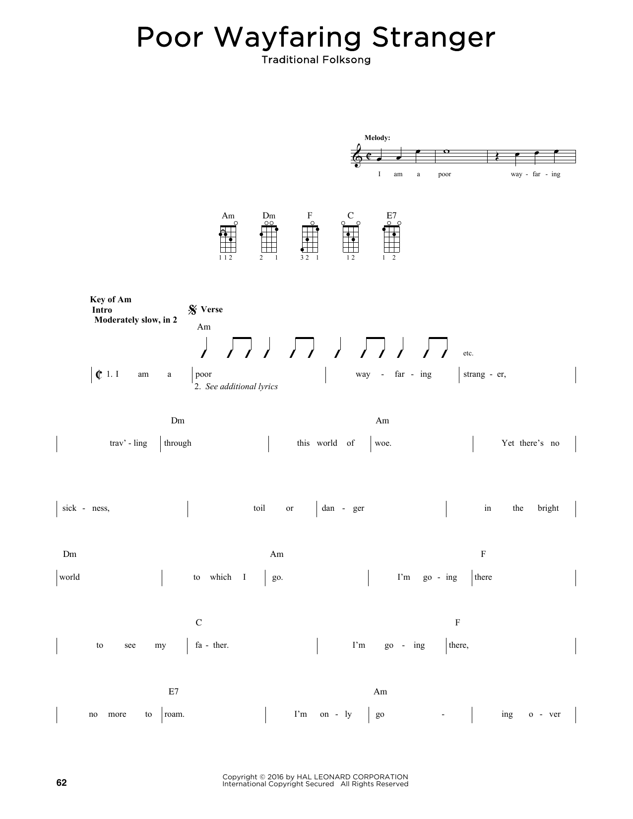 Product picture to: Poor Wayfaring Stranger (arr. Fred Sokolow)