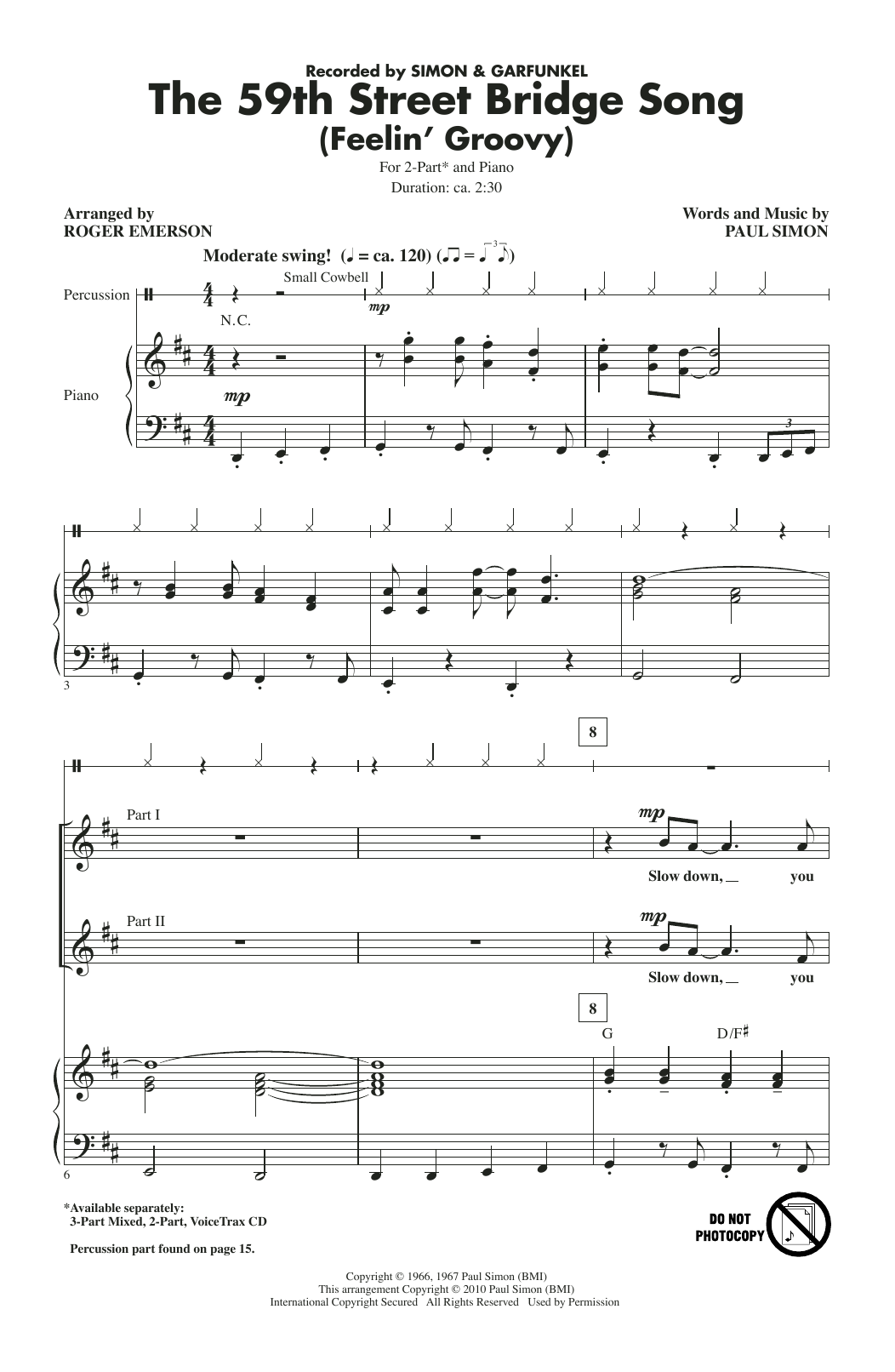Produktbild zu: The 59th Street Bridge Song (Feelin' Groovy) (arr. Roger Emerson)