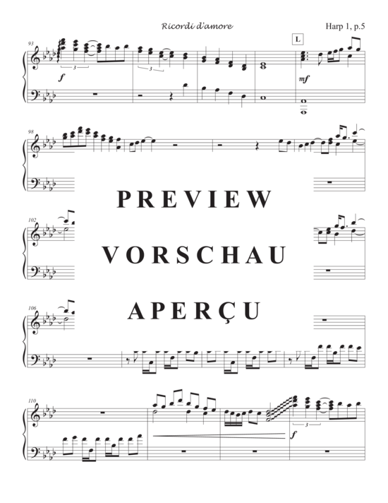 Produktgalerie: Seite 19 von 21 Ricordi d´ amore Memories of Love , , (2 Harfen)