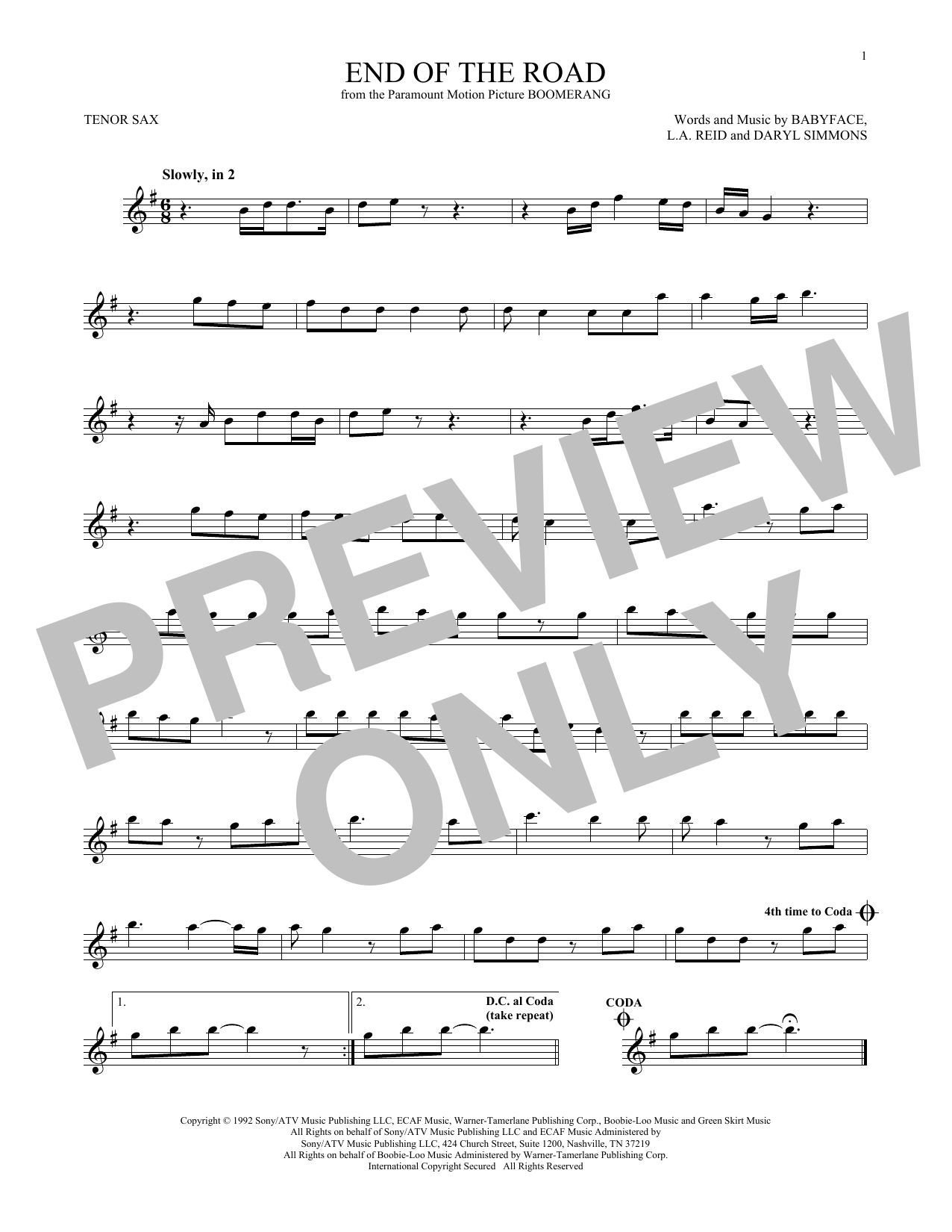 Product gallery: Page 1 of 1 End Of The Road, Boyz II Men