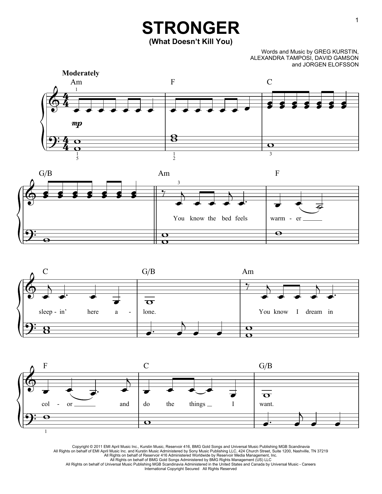 Product picture to:  Stronger (What Doesn't Kill You) - Kelly Clarkson