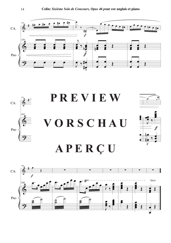 Produktgalerie: Seite 15 von 21 Sixième Solo de Concours, opus 46 , , (Englischhorn + Klavier)