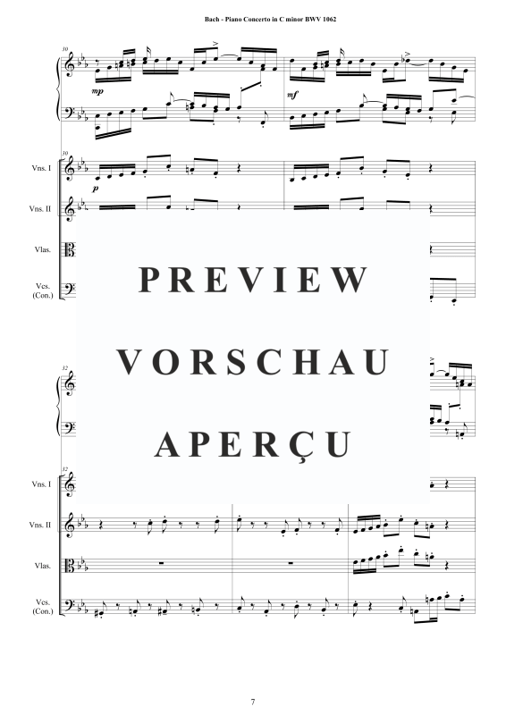 Produktgalerie: Seite 8 von 11 Klavierkonzert C-Moll BWV 1062, , Klavier Solo und Streichorchester
